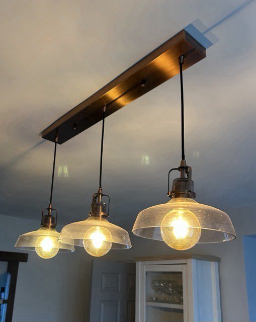Modern pendant lights installed